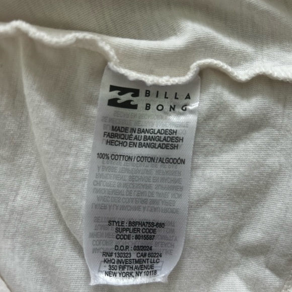 Billabong Kids White T-Shirt - Picture 4 of 4